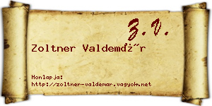 Zoltner Valdemár névjegykártya
